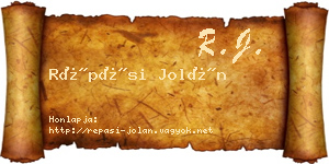 Répási Jolán névjegykártya